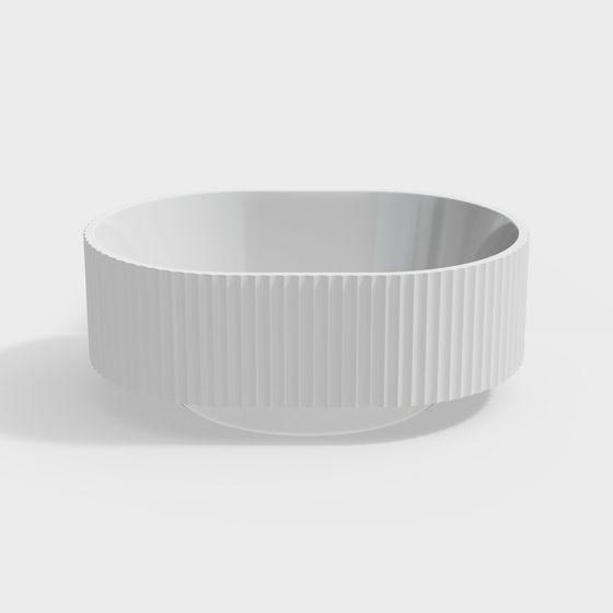 Elegant White Bowl 3D Model for Creative Projects