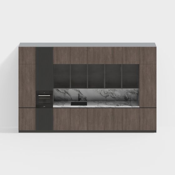 Minimalistic Kitchen Cabinet Door 3D model
