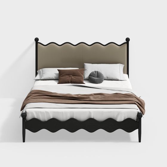 Waves of Comfort Bed 3D model for Modern Interiors