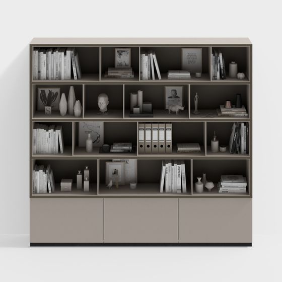 Modern Low-Polygon Bookshelf 3D model