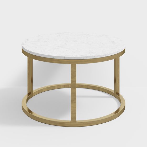 Elegant Round Marble Table 3D model