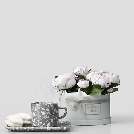 Elegant Floral Box Set 3D model