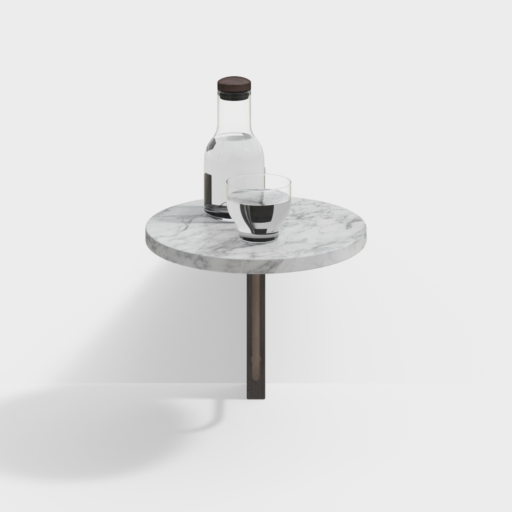 Elegant Marble Side Table 3D model