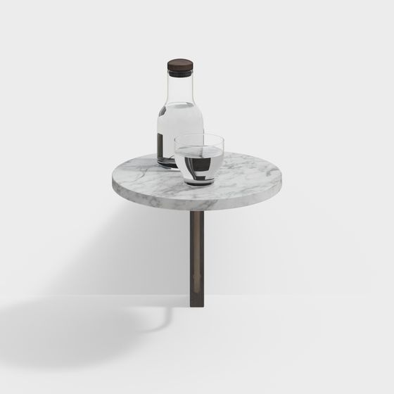 Elegant Marble Side Table 3D model