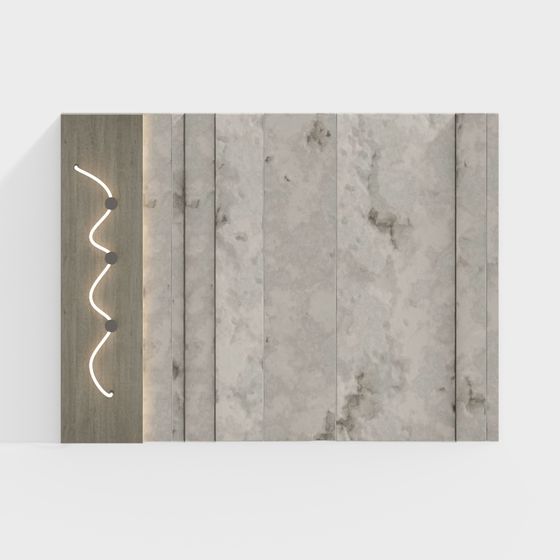 Stylish Marble Wall Screen 3D model for Design
