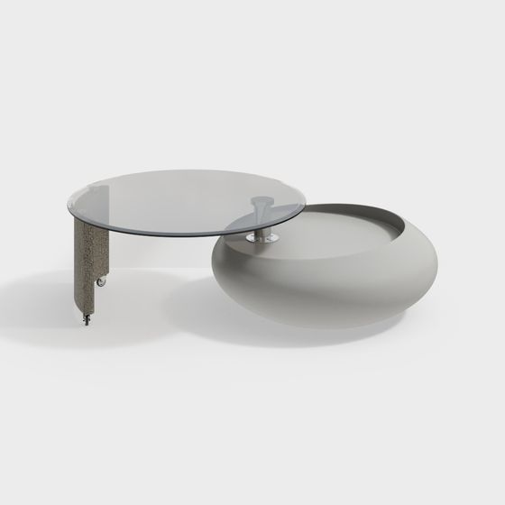 Sleek Glass Coffee Table 3D model