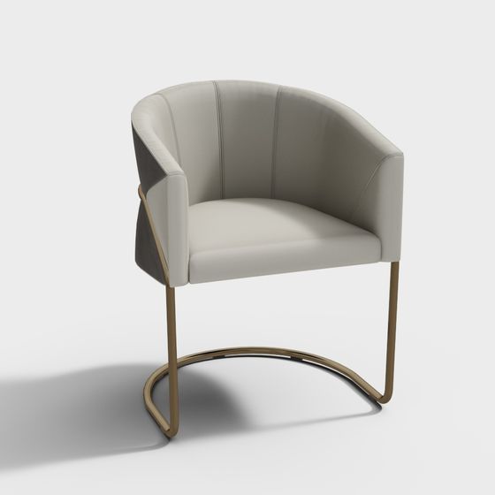 Stylish Curved Chair 3D model for Contemporary Spaces