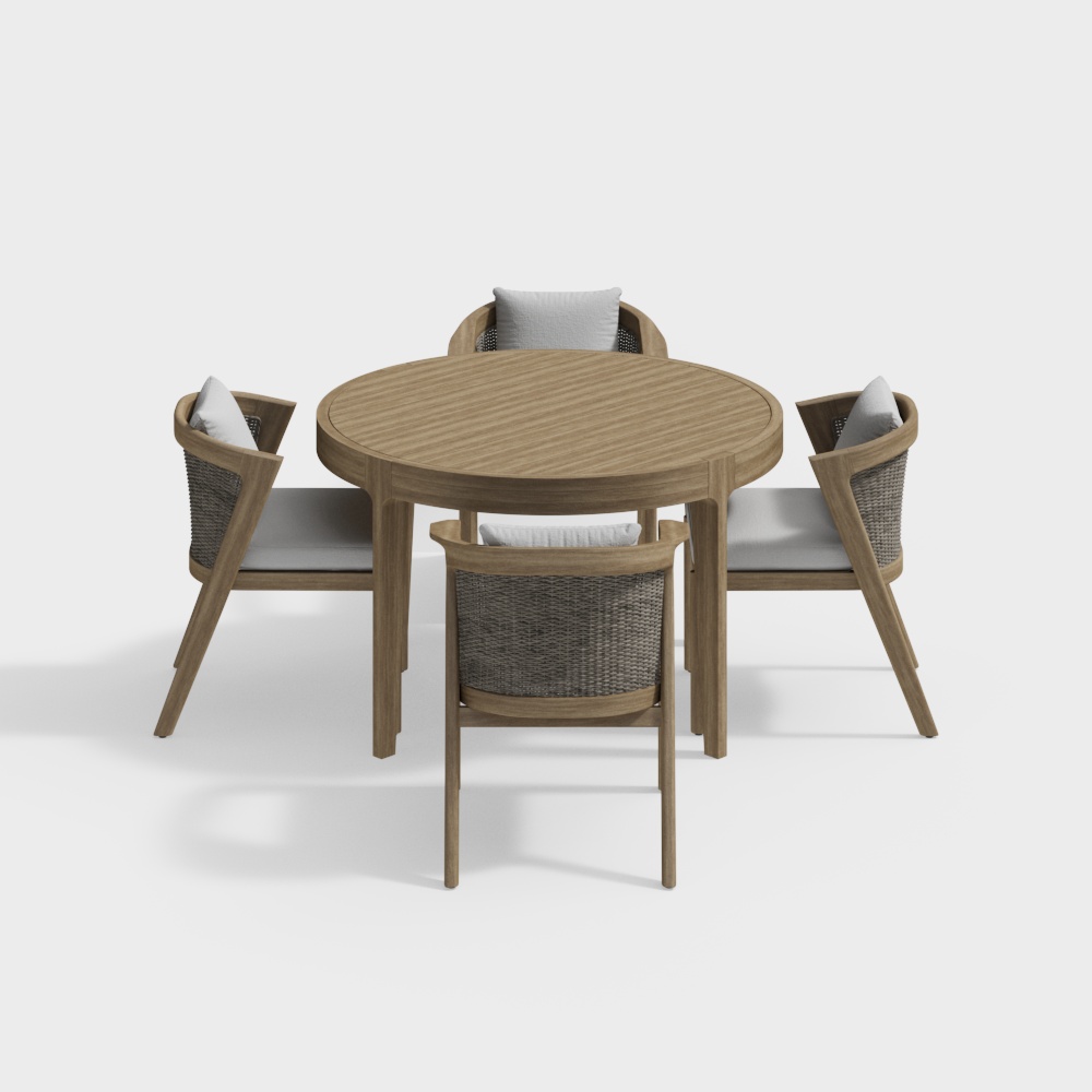 Ensemble repas en teck MALTA