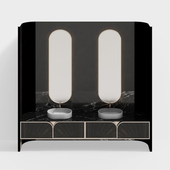 Art Deco Bathroom Vanity 3D model for Luxury Spaces