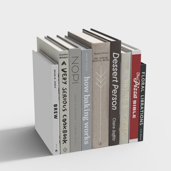 High-Detail Low-Poly 3D Bookshelf Model