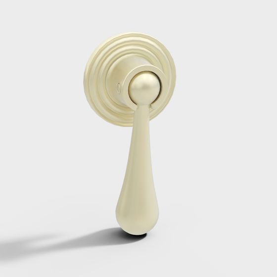 Elegant Cream Door Handle 3D Model