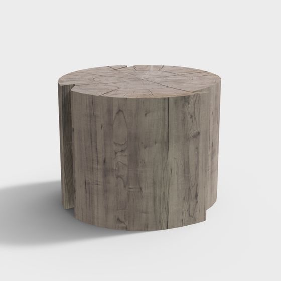 Stunning Stump Stool 3D model for Natural Aesthetics