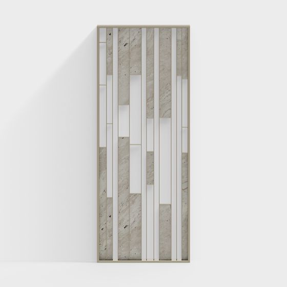 Striped Marble Screen 3D model for Modern Design