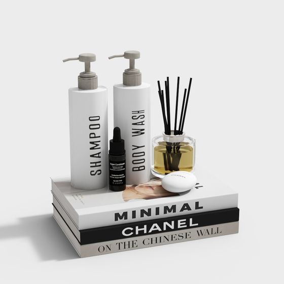 Minimalist Bathroom Accessories 3D model