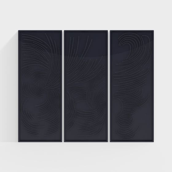 Luminous Triptych 3D model for Modern Art