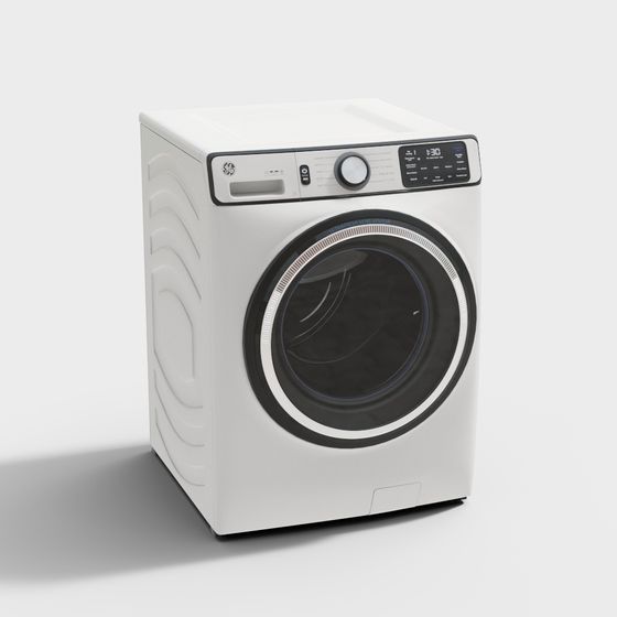 Modern Low-Polygon Washing Machine 3D model