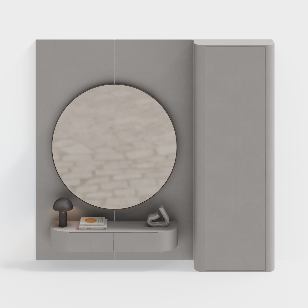 hallway zone 03 minimal modern with circle mirror