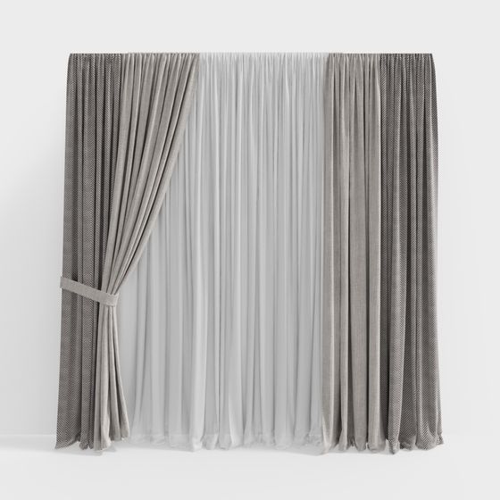 Elegant Drapes 3D model for Modern Interiors