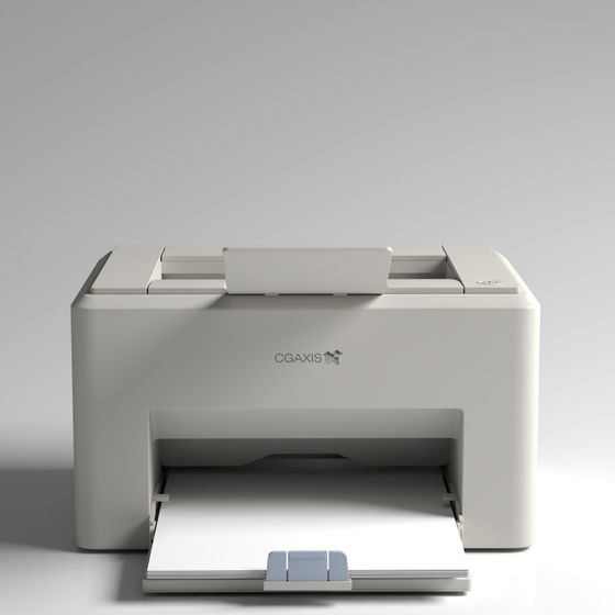 Printer Gray Printer 3D Model in Gray – Realistic Office Equipment