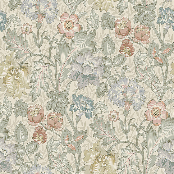 Vintage Print Wallpaper 3D Model for Warm Interiors