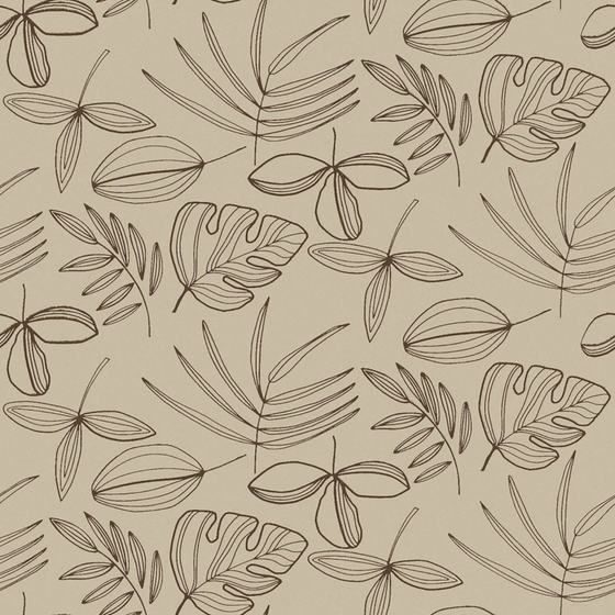 Modern Simple Plant Print Wallpaper 3D Model in Beige