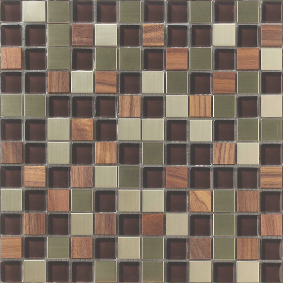 Vintage Wood Grain Geometric Mosaic Tiles (600*600)
