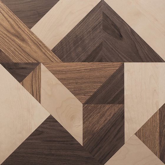 Beige Geometric Solid Wood Floor 3D Model