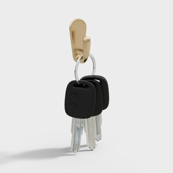 Sleek Low-Poly Keychain 3D model