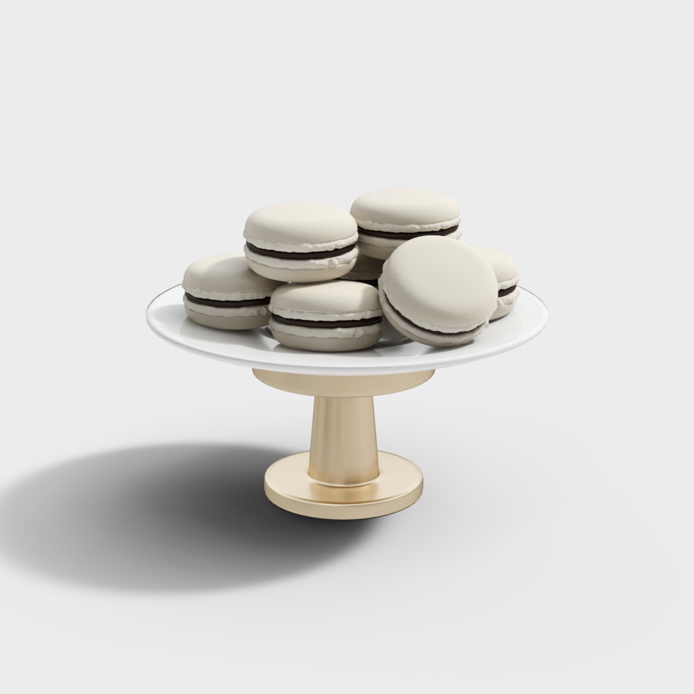 Elegant Macaron Cake Stand 3D model