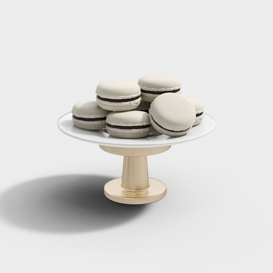 Elegant Macaron Cake Stand 3D model