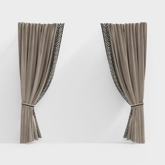 Stylish Low-Poly Curtain 3D Model for Modern Interiors