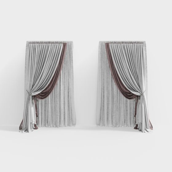 Elegant Soft Curtain 3D Model