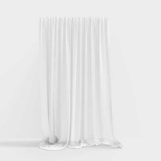 Elegant Low-Poly Curtain 3D Model for Modern Designs