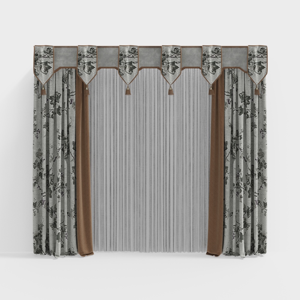 Luxurious Window Treatment 3D Model – Elegant Curtain Design