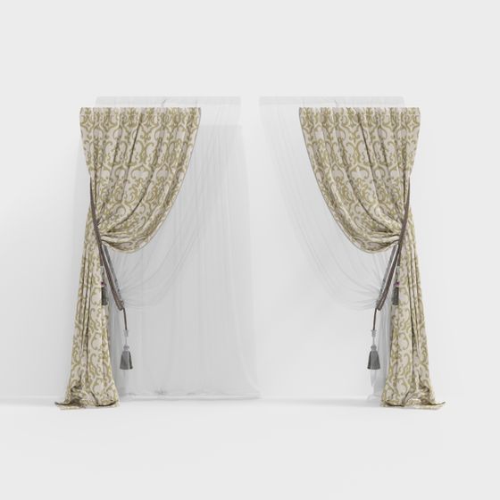 Elegant Drapes 3D model