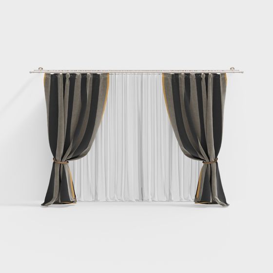 Elegant 3D Curtain Model for Modern Interiors