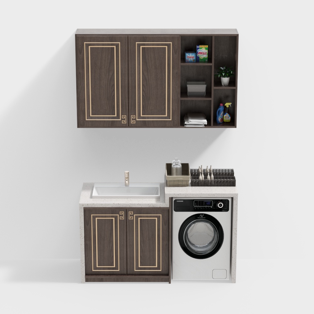 New Chinese balcony laundry cabinet