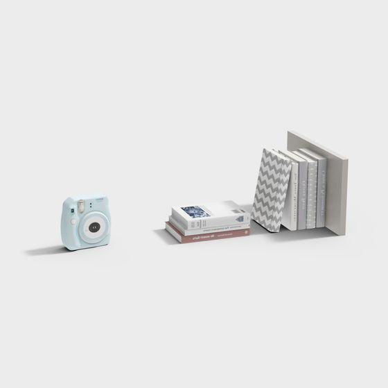 Instax Camera & Bookshelf Set 3D model
