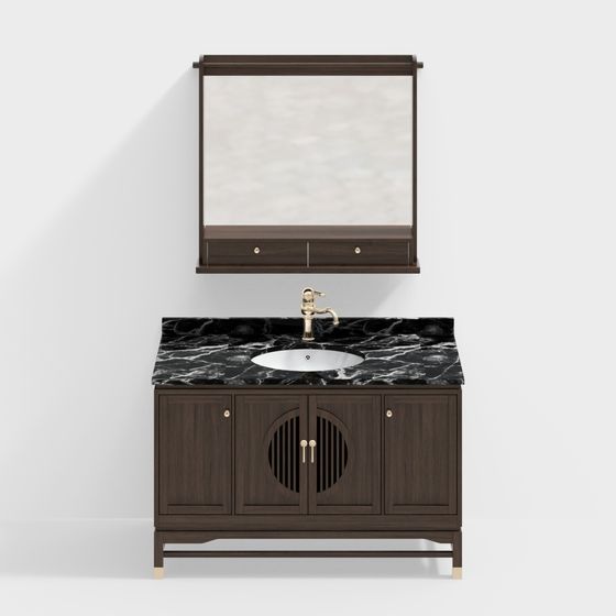 Elegant Bathroom Vanity 3D model for Modern Interiors