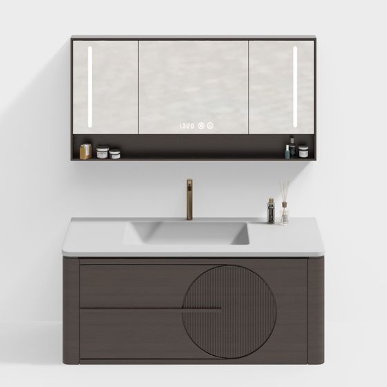 Modern Low-Poly Bathroom Cabinet 3D model