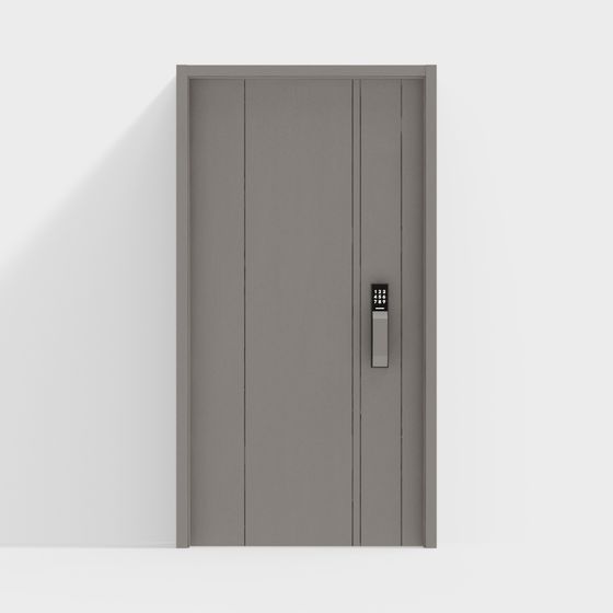Modern Single Entry Door 3D Model in White