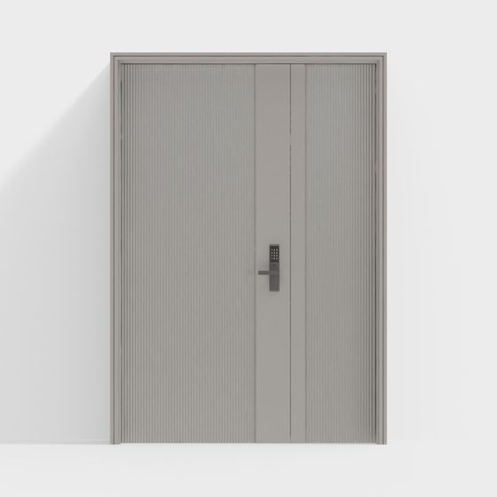 Minimalist Double Door 3D model for Modern Spaces