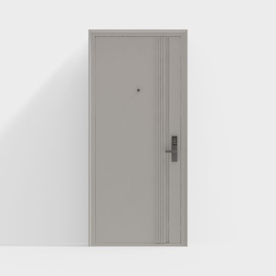 Sleek Metal Door 3D Model for Modern Spaces