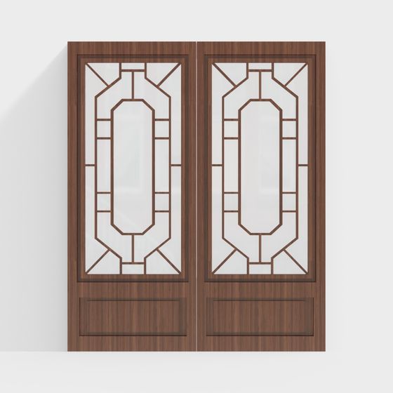 Art Deco Double Doors 3D model for Unique Interiors
