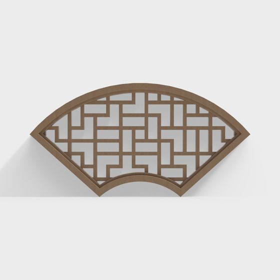 Elegant Fan-Shaped Window Frame 3D model