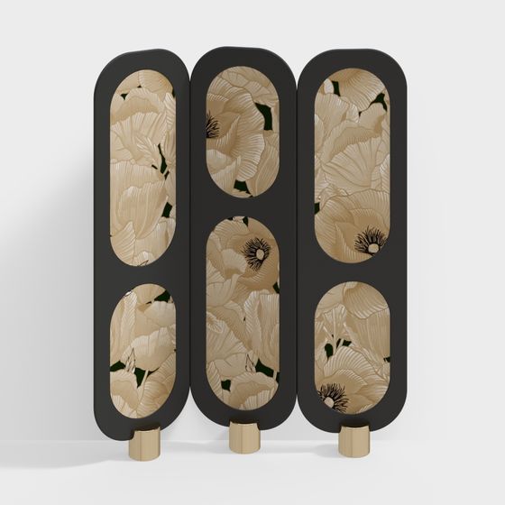 Elegant Nature-Inspired Low Poly Screen 3D model