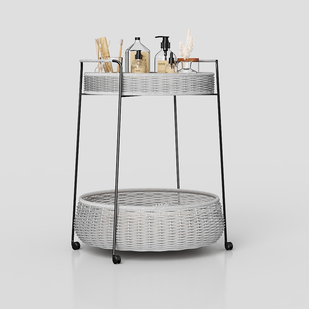 Modern bathroom double-layer storage basket