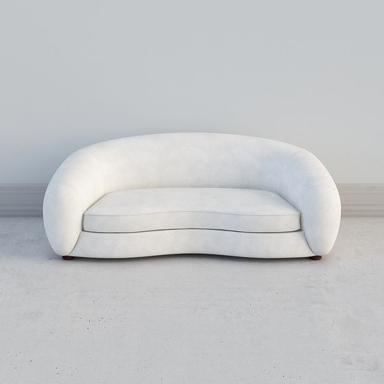 Elegant Curve Sofa 3D model for Contemporary Interiors