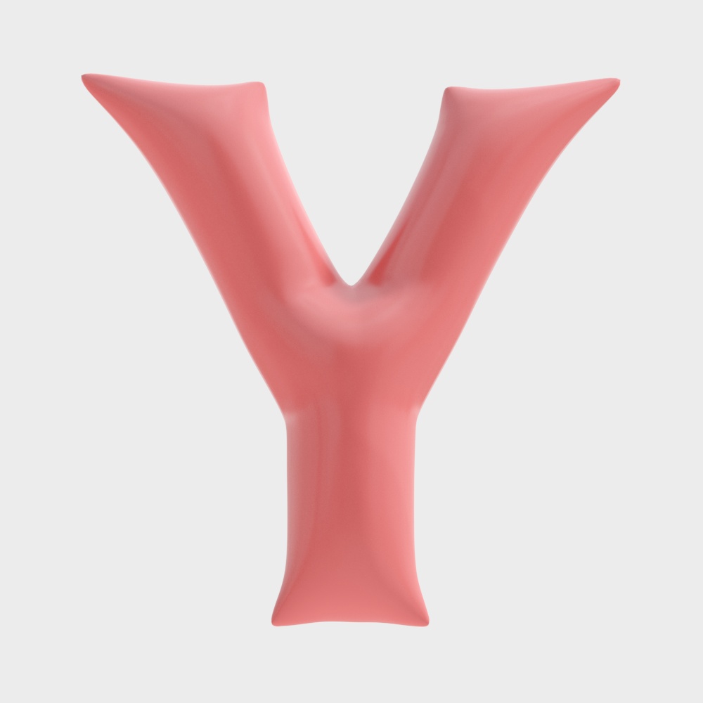 Unique 'Y' Letter 3D Model for Creative Projects
