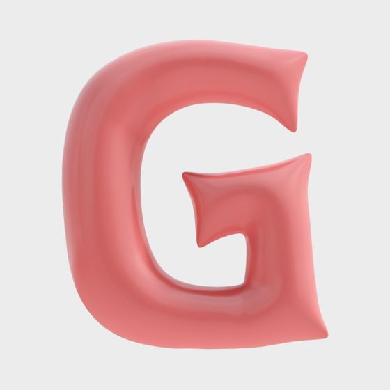 Elegant Pink Letter 'G' 3D Model